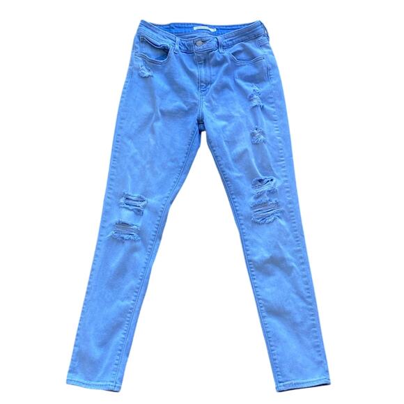 LEVIS 721 High Rise Skinny Jean Womens Sz 31 Distressed Light Wash Classic - Picture 1 of 8